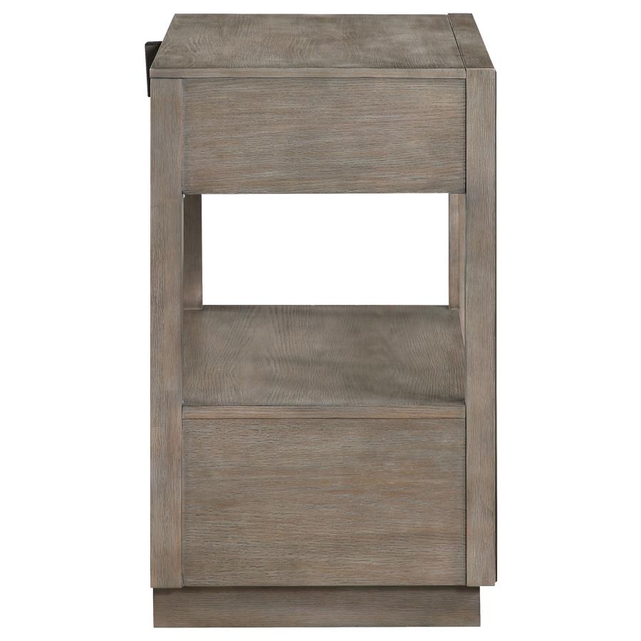 Durango 2-drawer Nightstand Bedside Table Taupe Oak-zoom-9