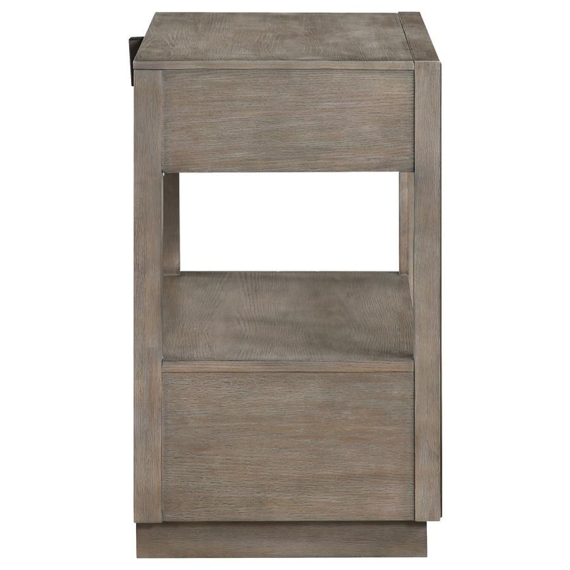 Durango 2-drawer Nightstand Bedside Table Taupe Oak-zoom-