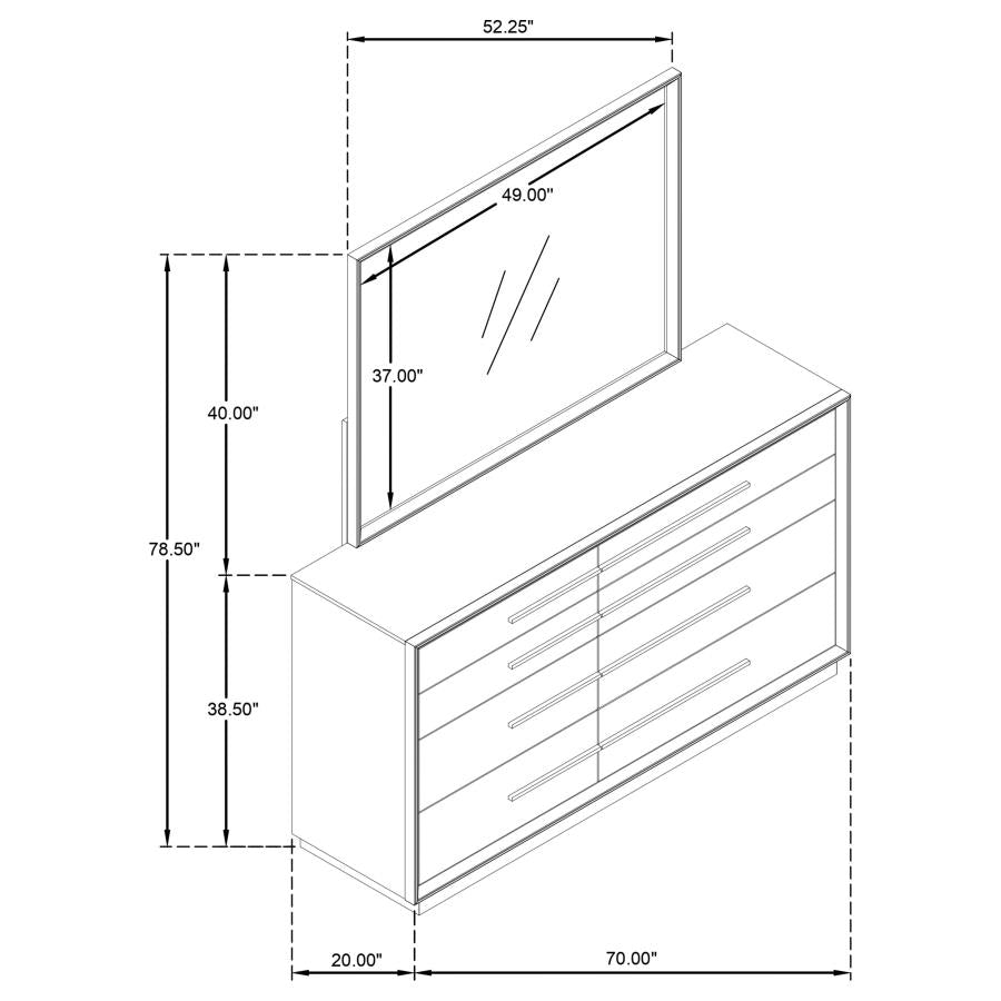 Durango 8-drawer Dresser and Mirror Taupe Oak-12