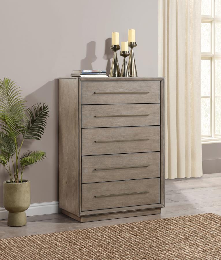 Durango 5-drawer Bedroom Chest Taupe Oak-zoom-