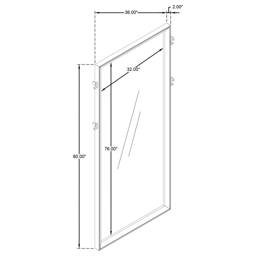 Durango 80-inch Standing Floor Mirror Washed Oak-zoom-6