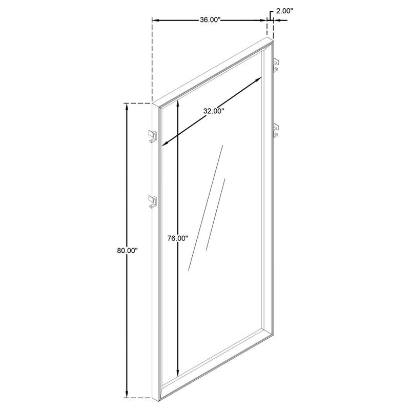 Durango 80-inch Standing Floor Mirror Washed Oak-zoom-