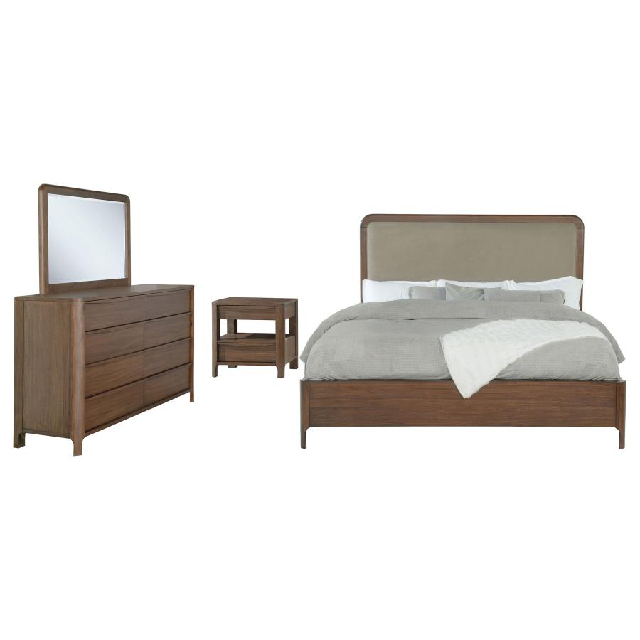 Maderia 4-piece Eastern King Bedroom Set Walnut-2