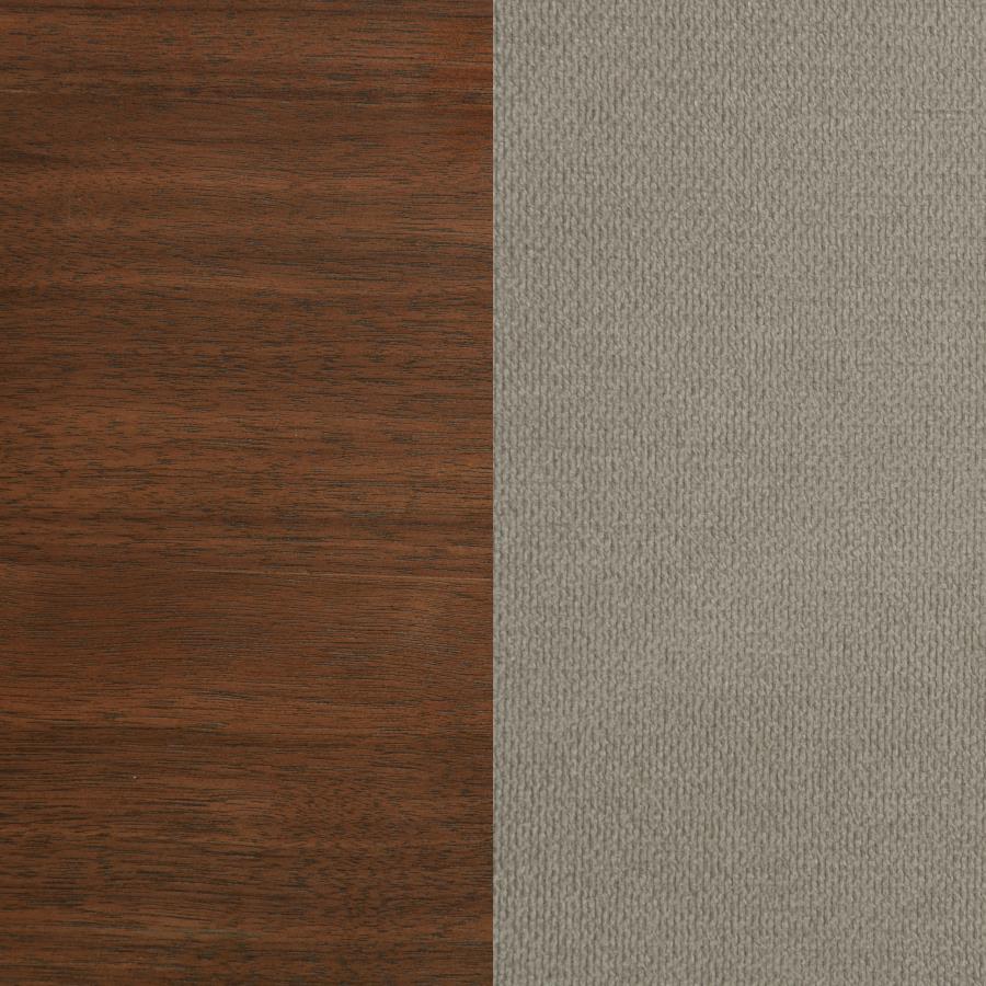 Maderia 57-inch Upholstered Eastern King Panel Bed Walnut-zoom-8