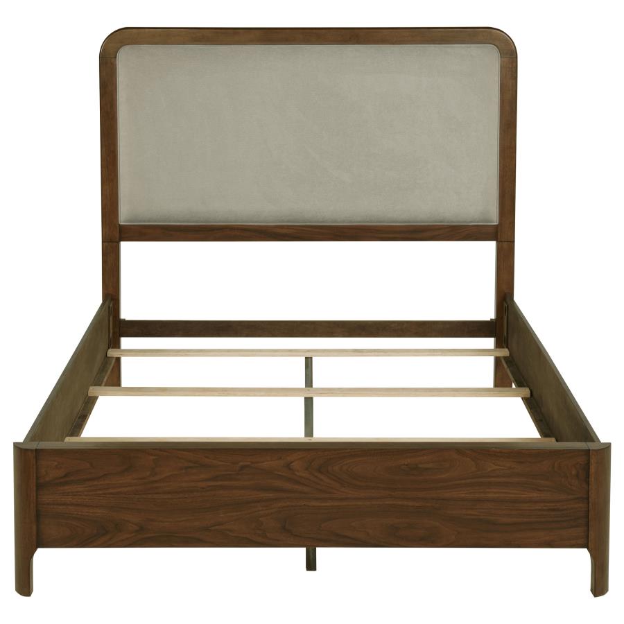 Maderia 57-inch Upholstered Queen Panel Bed Walnut-zoom-4