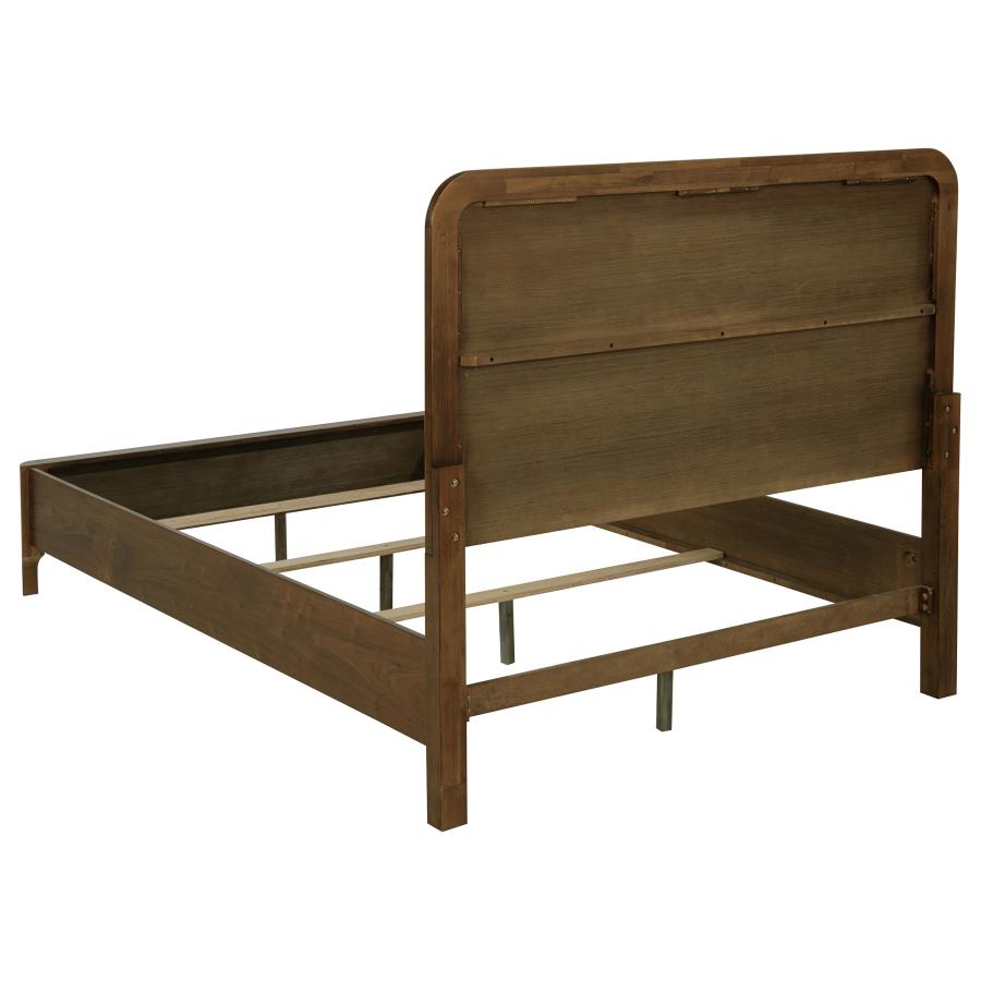 Maderia 57-inch Upholstered Queen Panel Bed Walnut-zoom-5