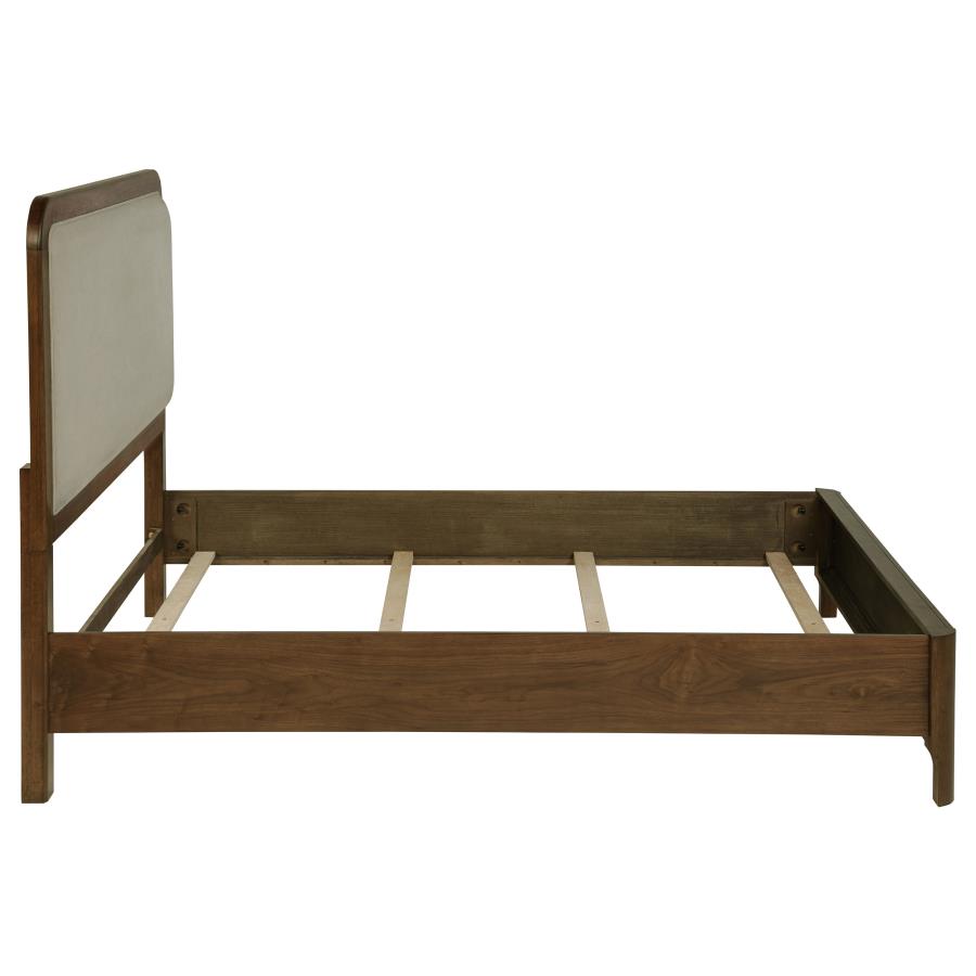 Maderia 57-inch Upholstered Queen Panel Bed Walnut-zoom-6