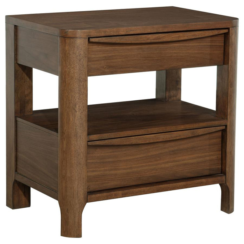 Maderia 2-drawer Nightstand Bedside Table Walnut-zoom-