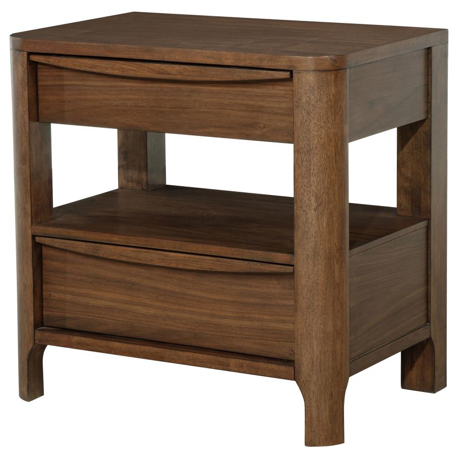 Maderia 2-drawer Nightstand Bedside Table Walnut-zoom-4