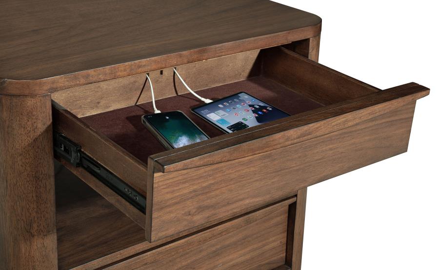Maderia 2-drawer Nightstand Bedside Table Walnut-10