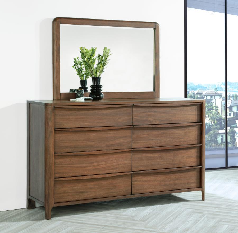Maderia 8-drawer Dresser and Mirror Walnut-2