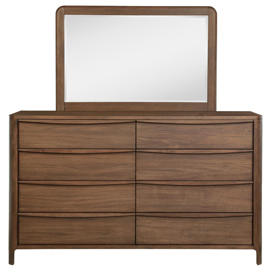Maderia 8-drawer Dresser and Mirror Walnut-3