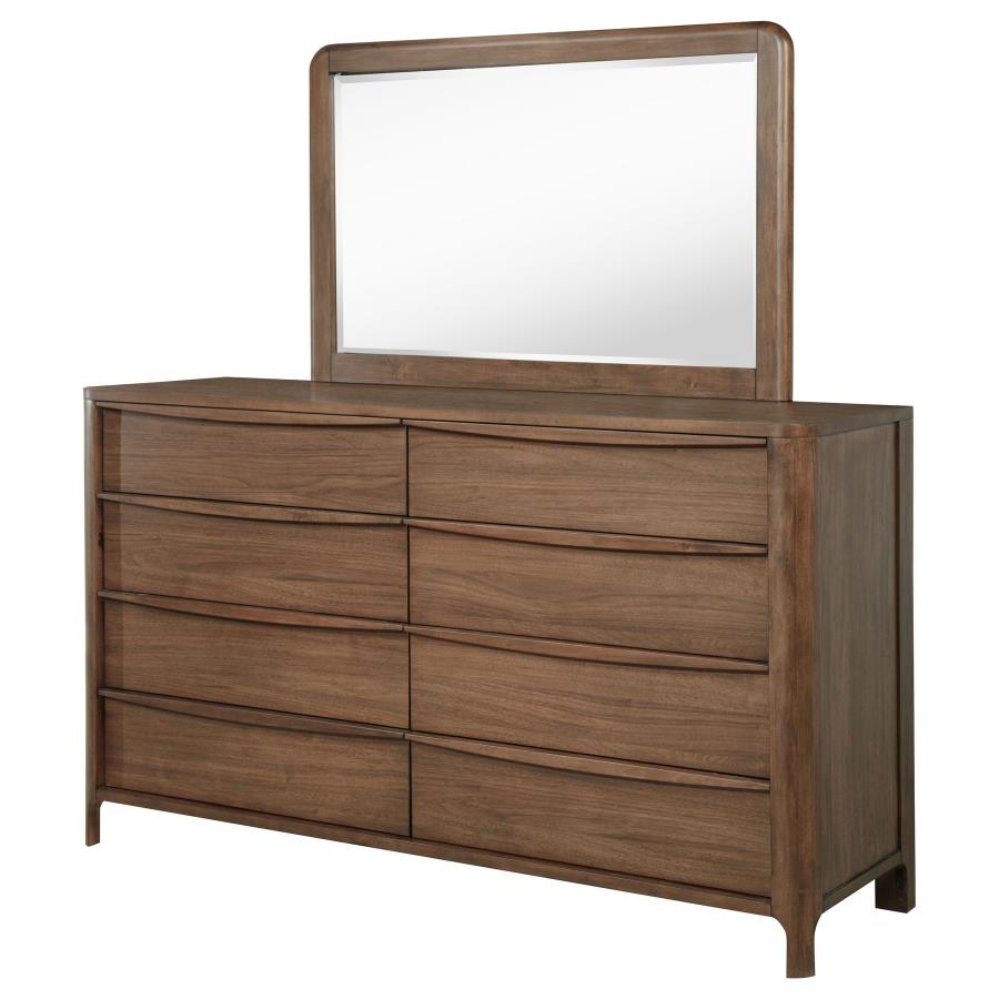Maderia 8-drawer Dresser and Mirror Walnut-4