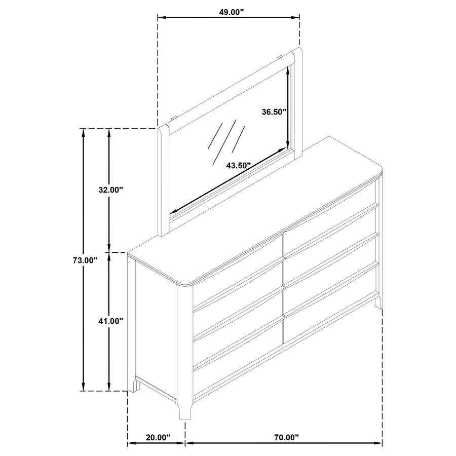Maderia 8-drawer Dresser and Mirror Walnut-zoom-12