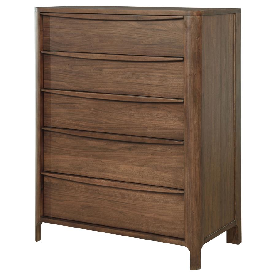 Maderia 5-drawer Chest of Drawers Walnut-4