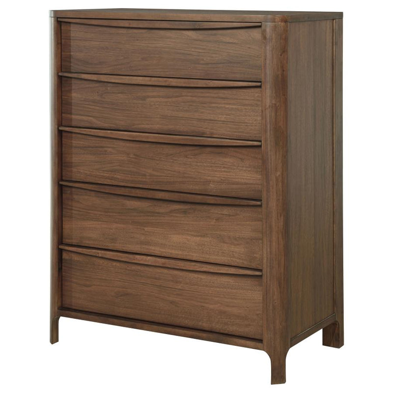 Maderia 5-drawer Chest of Drawers Walnut-zoom-
