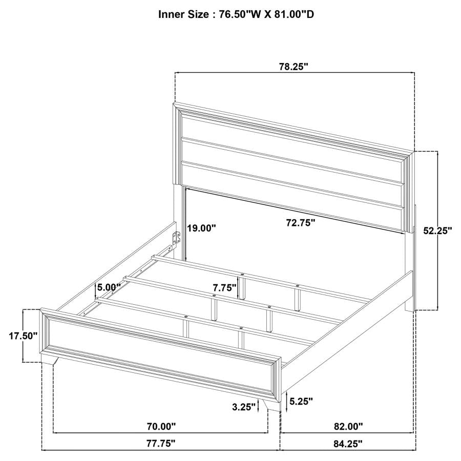 Wright 52-inch Upholstered Eastern King Bed Brown Oak-zoom-9