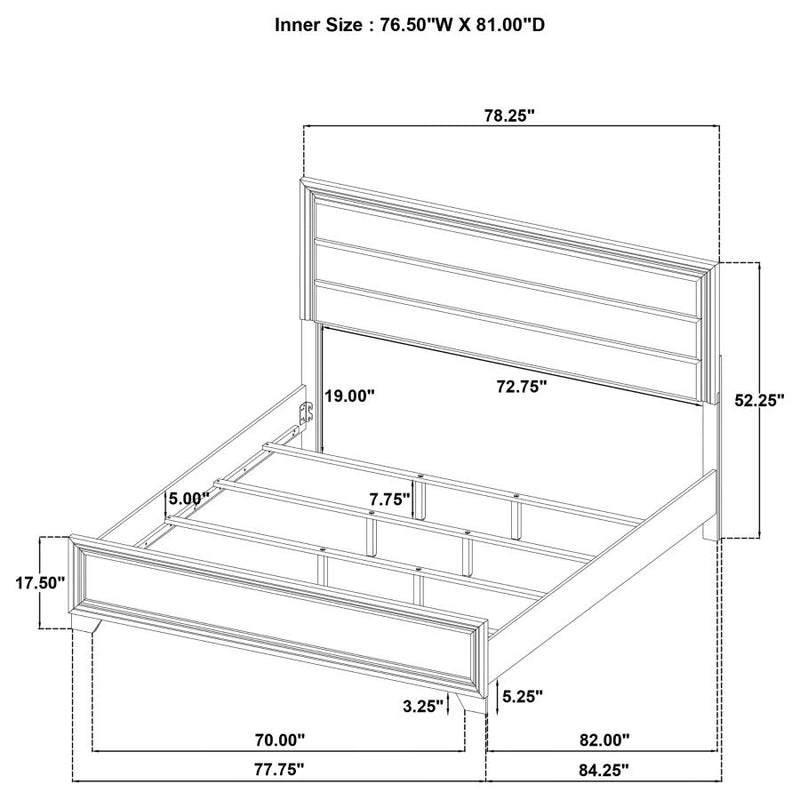 Wright 52-inch Upholstered Eastern King Bed Brown Oak-zoom-