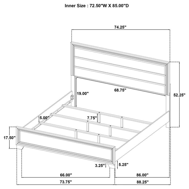 Wright 52-inch Upholstered California King Bed Brown Oak-zoom-