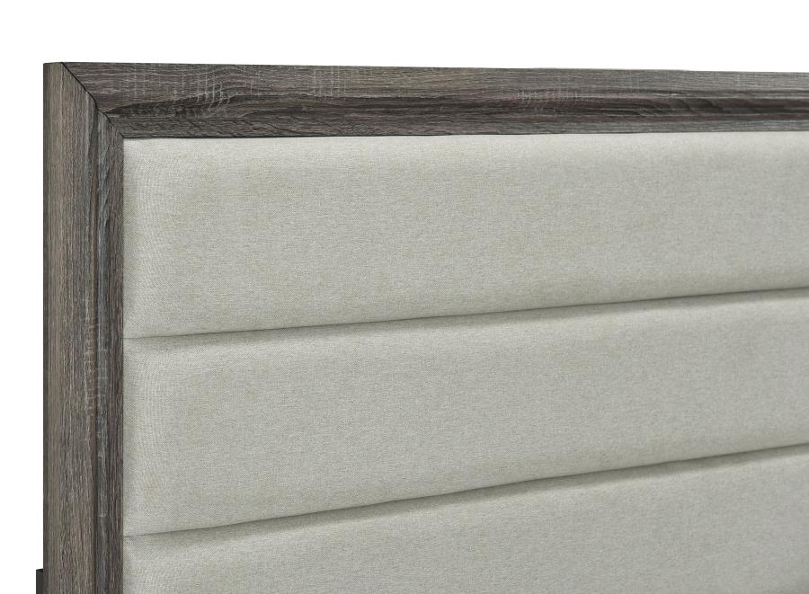 Wright 52-inch Upholstered Queen Bed Brown Oak-zoom-5