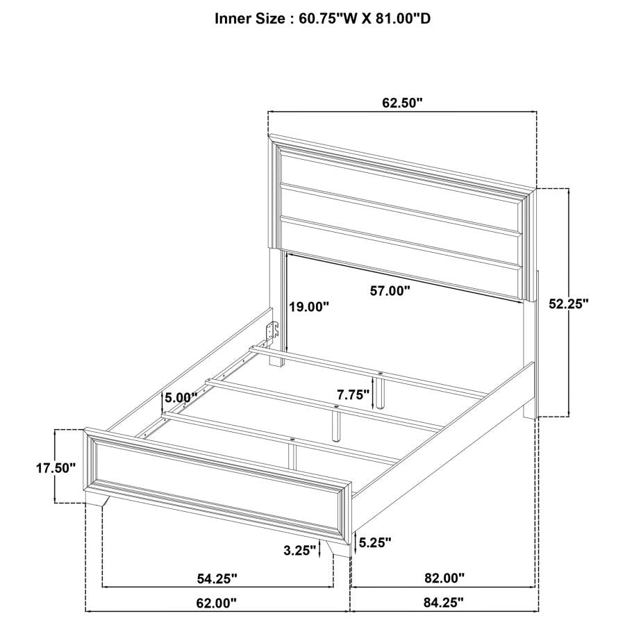 Wright 52-inch Upholstered Queen Bed Brown Oak-9