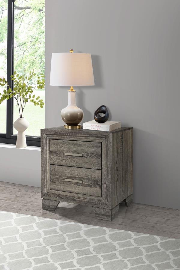 Wright 2-drawer Nightstand Bedside Table Brown Oak-zoom-2