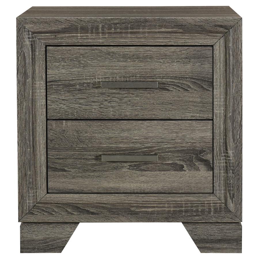 Wright 2-drawer Nightstand Bedside Table Brown Oak-3