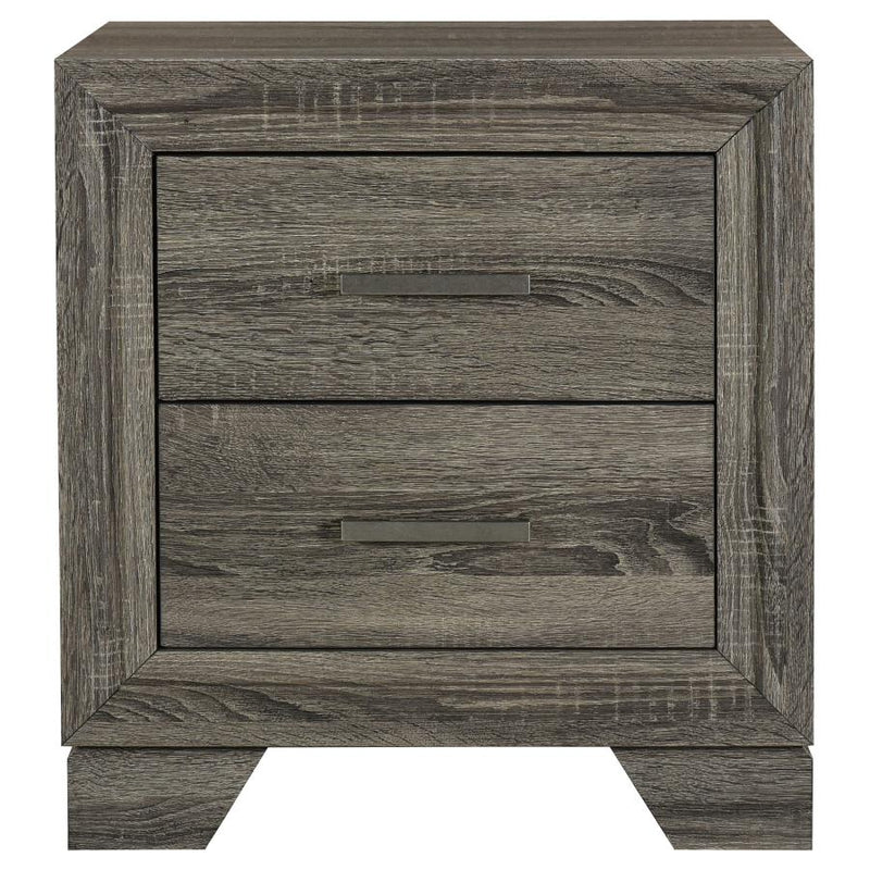 Wright 2-drawer Nightstand Bedside Table Brown Oak-zoom-