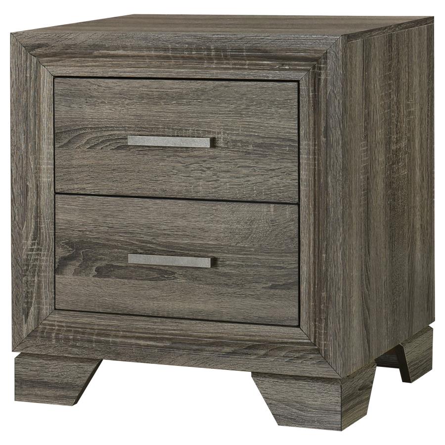 Wright 2-drawer Nightstand Bedside Table Brown Oak-4