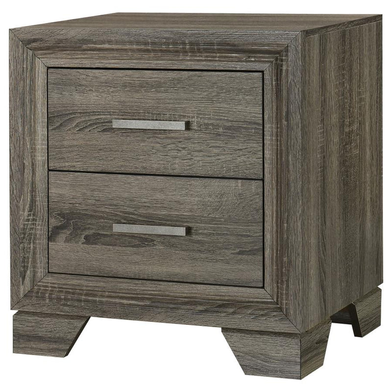 Wright 2-drawer Nightstand Bedside Table Brown Oak-zoom-