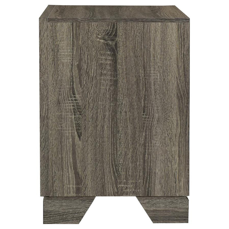 Wright 2-drawer Nightstand Bedside Table Brown Oak-zoom-