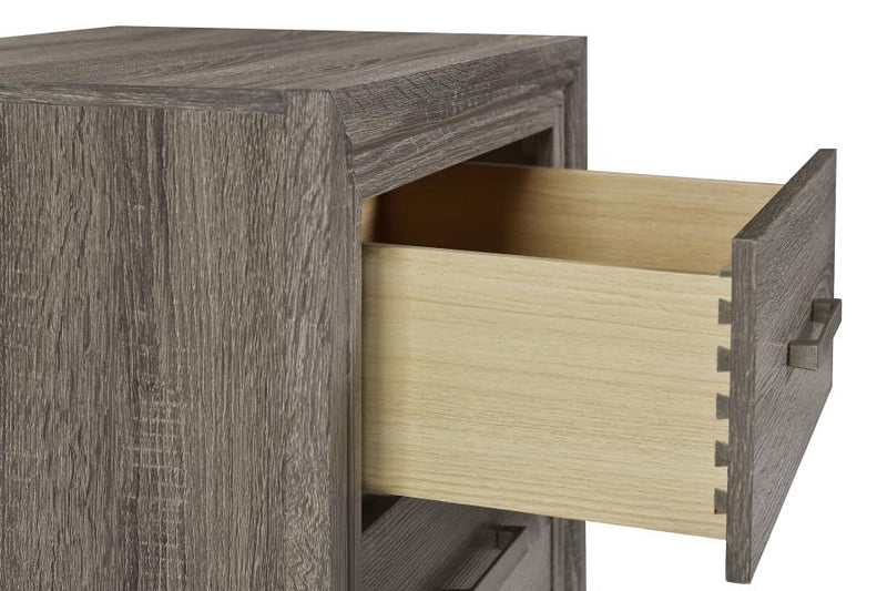 Wright 2-drawer Nightstand Bedside Table Brown Oak-zoom-