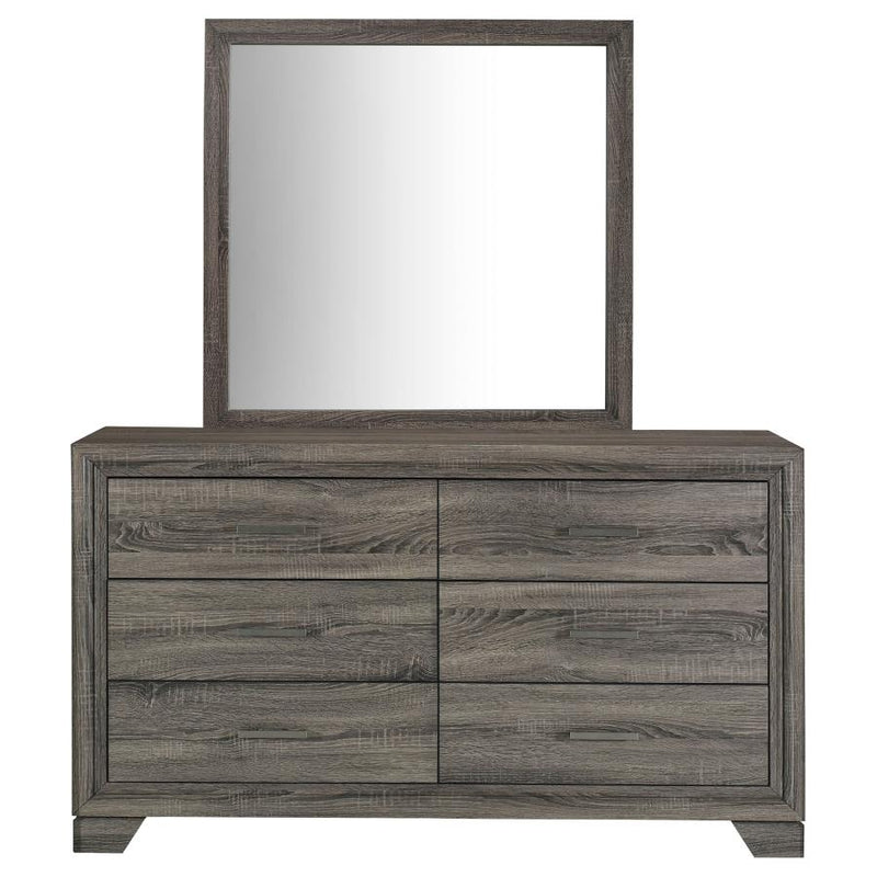 Wright 6-drawer Dresser and Mirror Brown Oak-zoom-