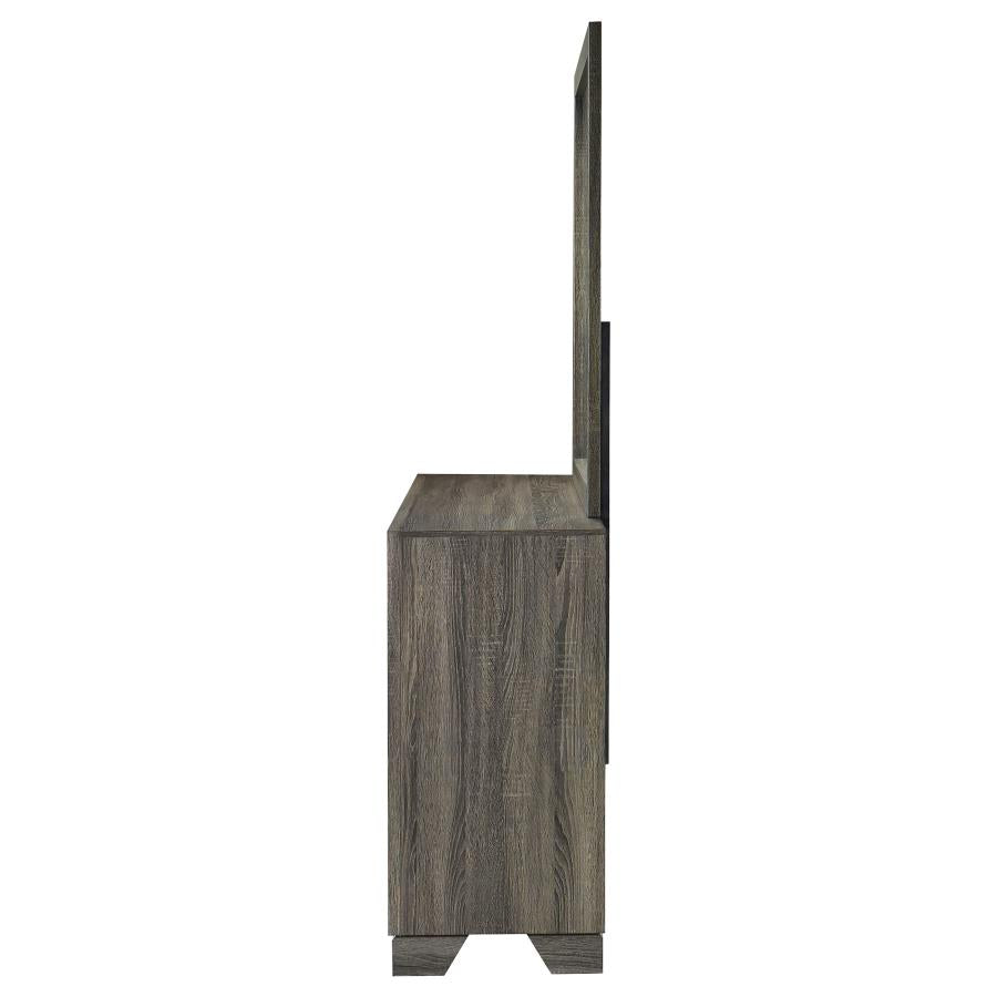 Wright 6-drawer Dresser and Mirror Brown Oak-5