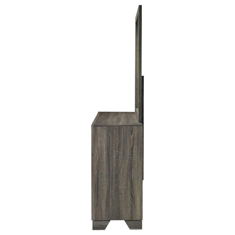 Wright 6-drawer Dresser and Mirror Brown Oak-zoom-