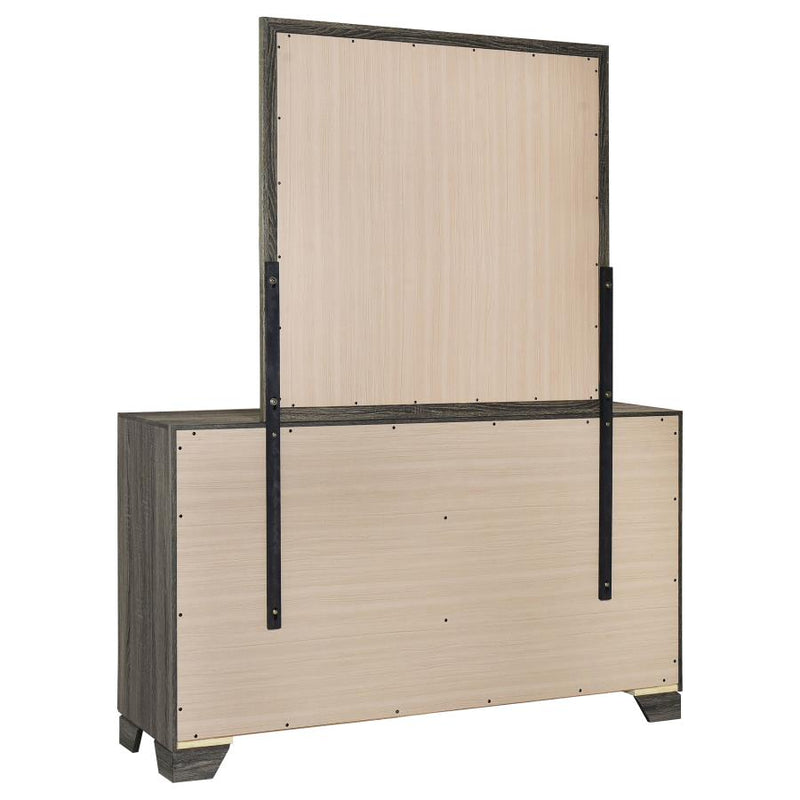 Wright 6-drawer Dresser and Mirror Brown Oak-zoom-