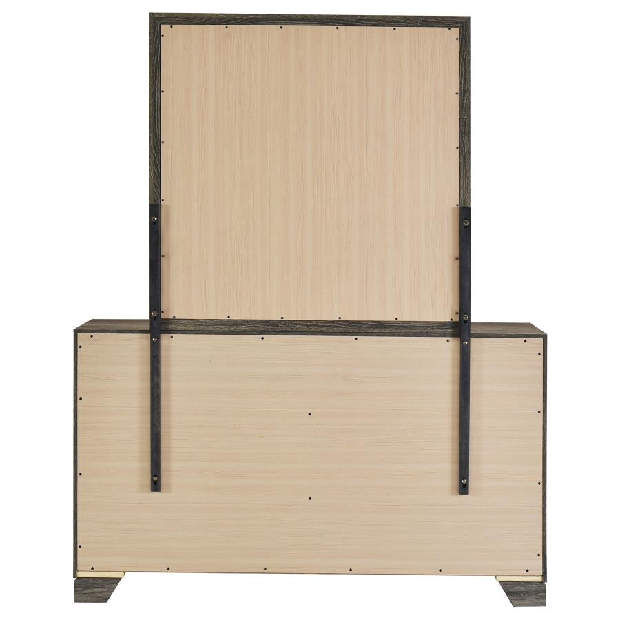 Wright 6-drawer Dresser and Mirror Brown Oak-7