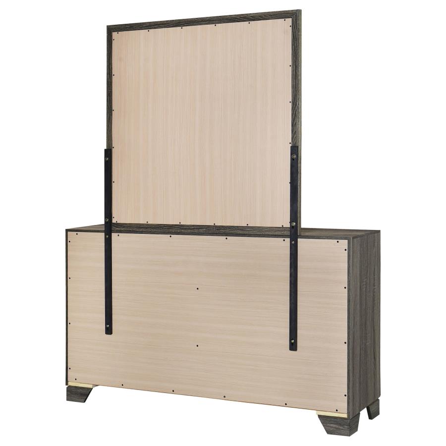 Wright 6-drawer Dresser and Mirror Brown Oak-8