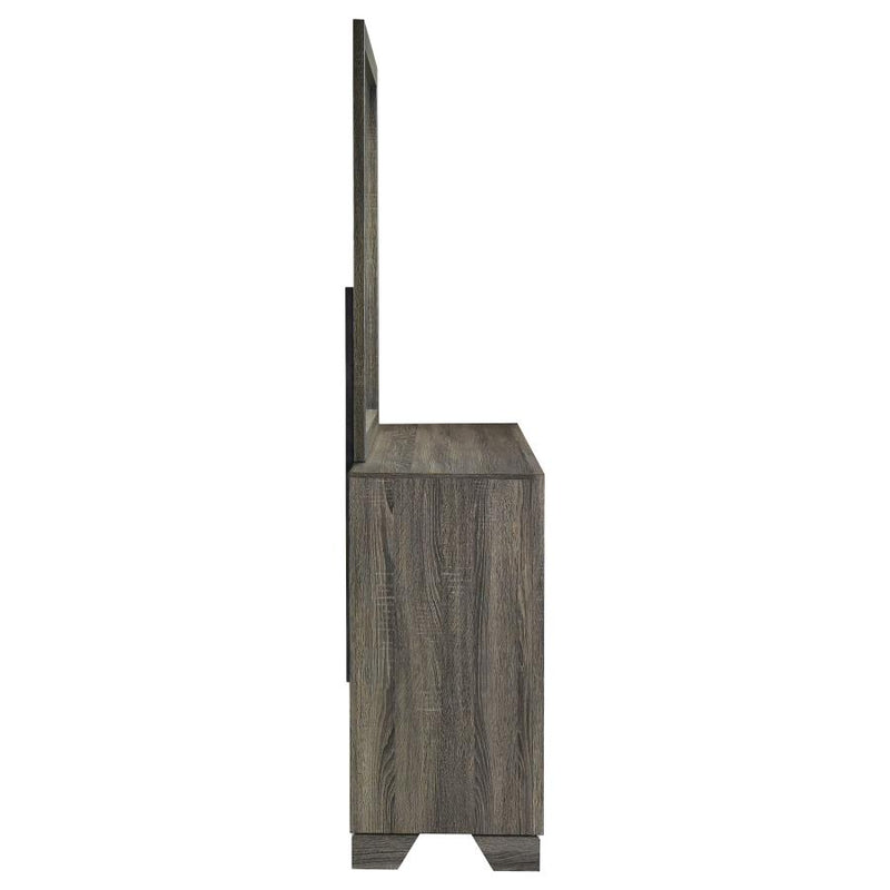 Wright 6-drawer Dresser and Mirror Brown Oak-zoom-