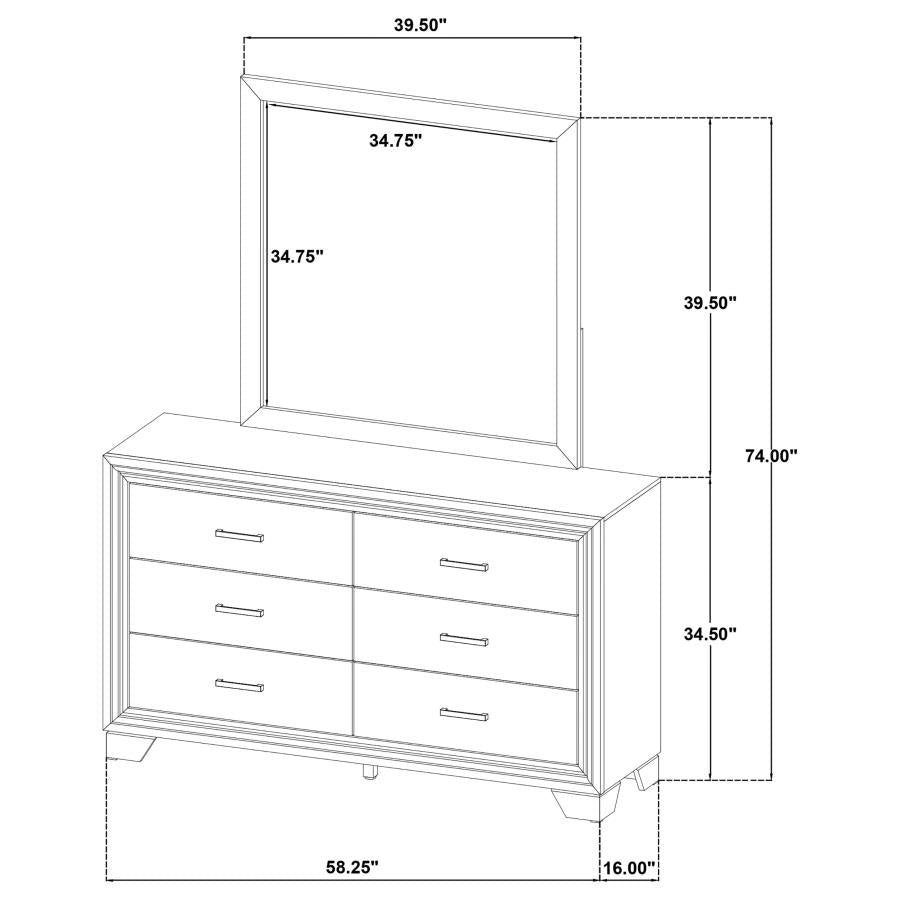 Wright 6-drawer Dresser and Mirror Brown Oak-13