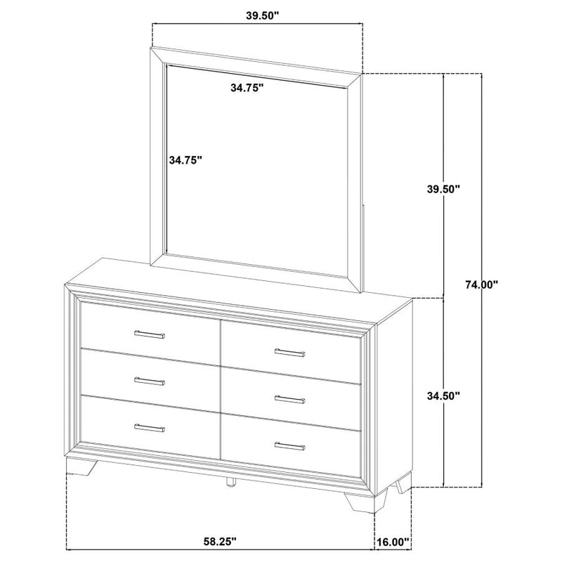 Wright 6-drawer Dresser and Mirror Brown Oak-zoom-
