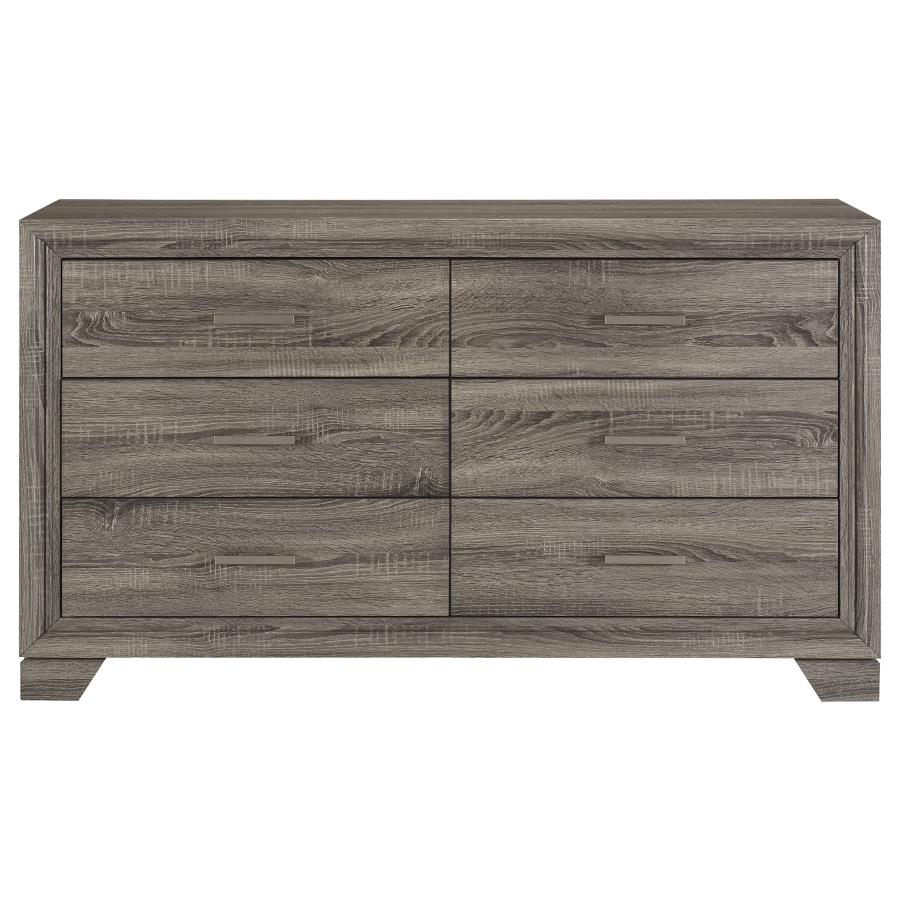 Wright 6-drawer Dresser Cabinet Brown Oak-zoom-3