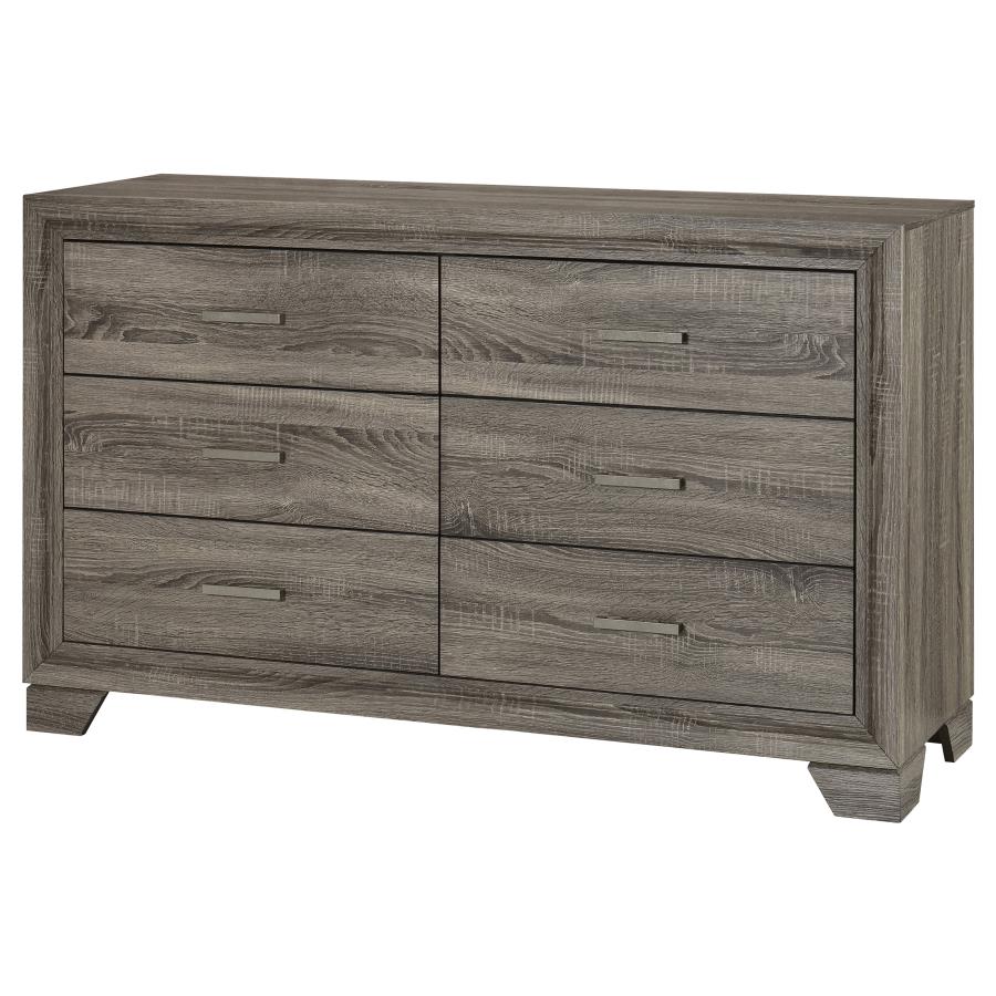 Wright 6-drawer Dresser Cabinet Brown Oak-4