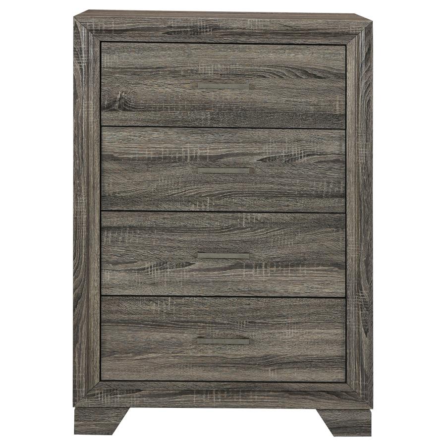 Wright 4-drawer Chest of Drawers Brown Oak-3