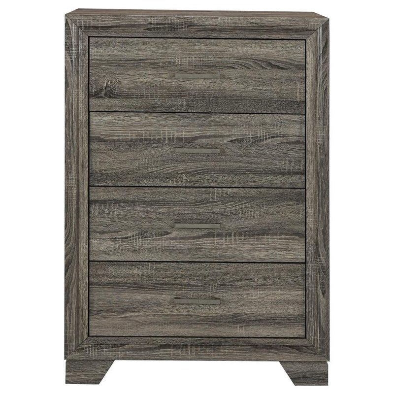 Wright 4-drawer Chest of Drawers Brown Oak-zoom-