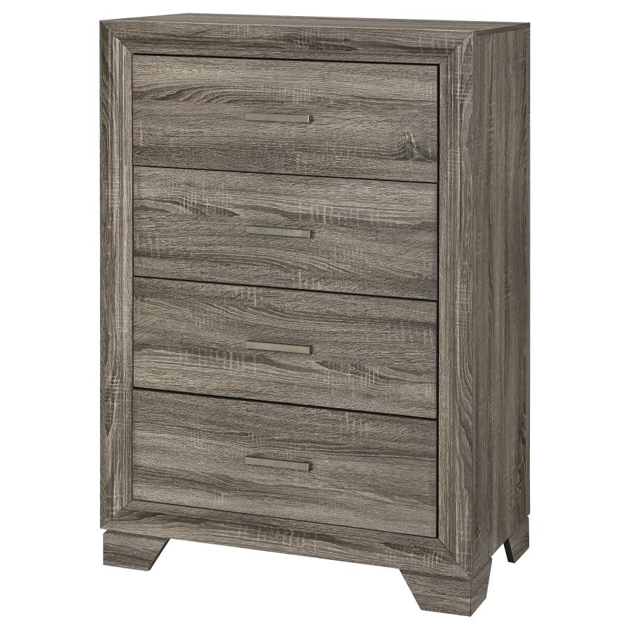 Wright 4-drawer Chest of Drawers Brown Oak-zoom-4