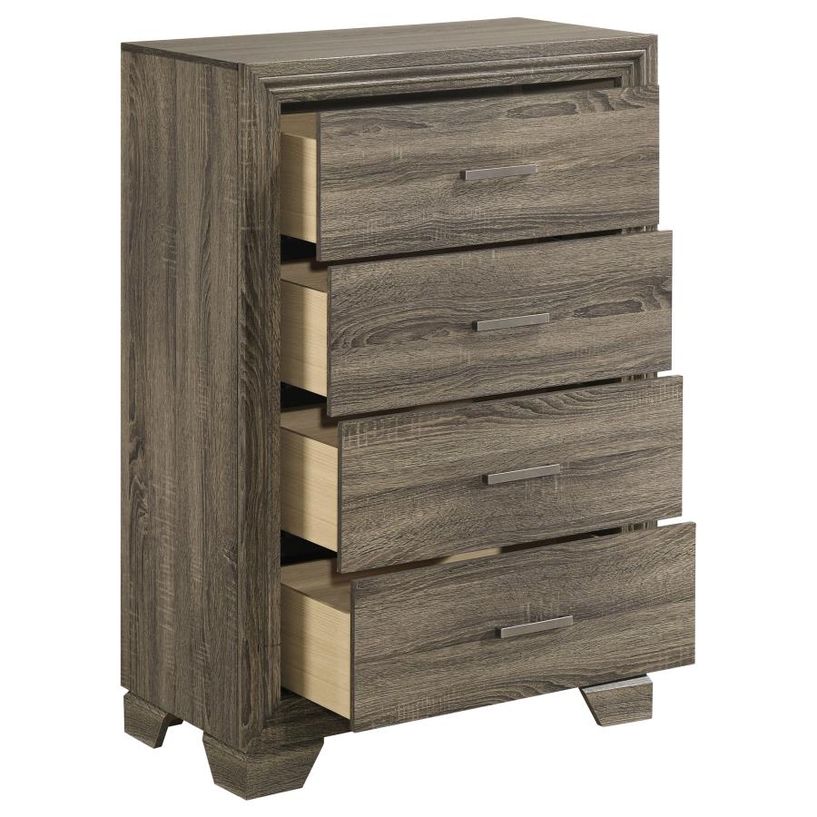 Wright 4-drawer Chest of Drawers Brown Oak-10
