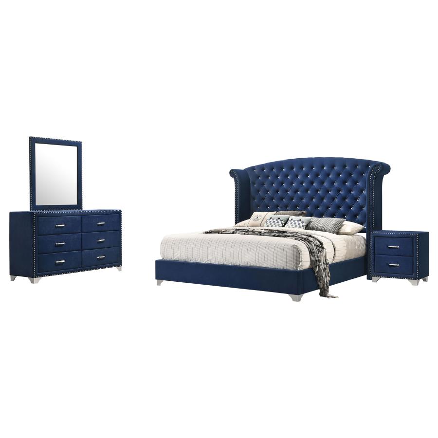 Melody 4-piece Eastern King Bedroom Set Pacific Blue-zoom-2