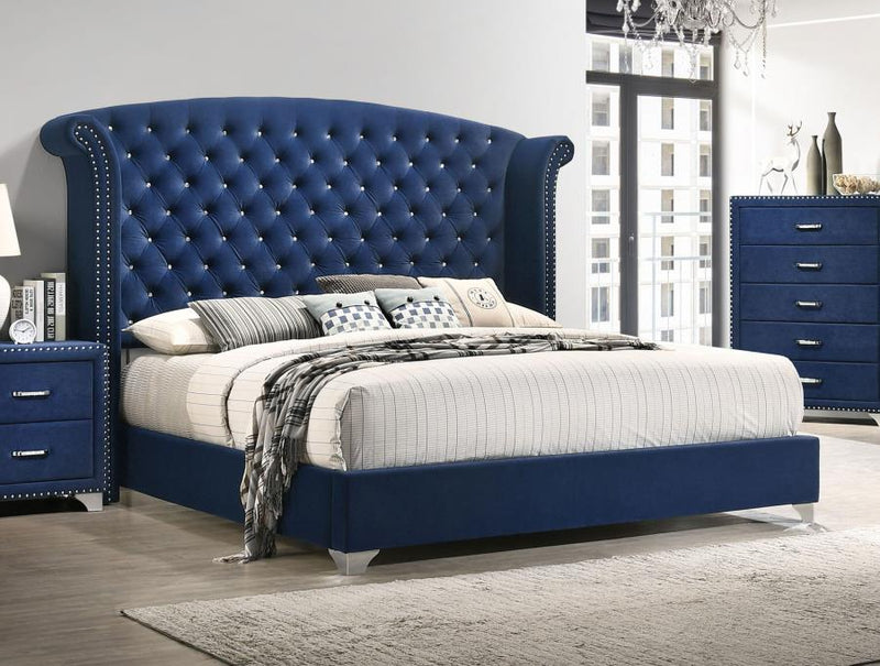 Melody Upholstered California King Wingback Bed Pacific Blue-zoom-