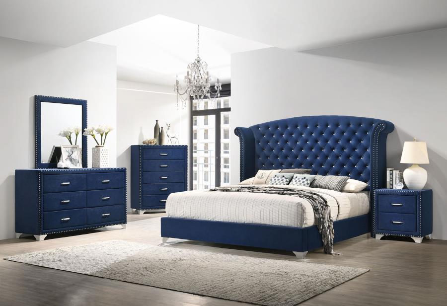 Melody Upholstered 2-drawer Nightstand Pacific Blue-5